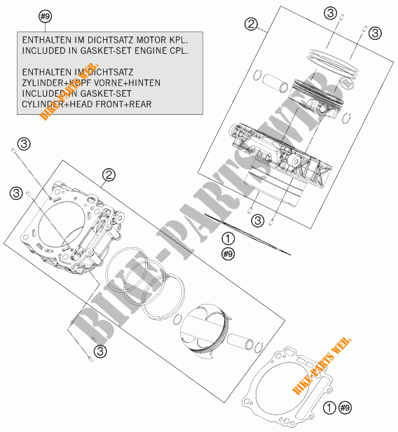 CILINDRO per KTM 1190 ADVENTURE ABS GREY 2016