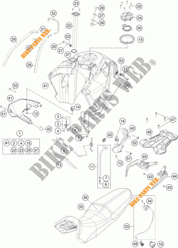 SERBATOIO / SELLA per KTM 1050 ADVENTURE ABS 2016