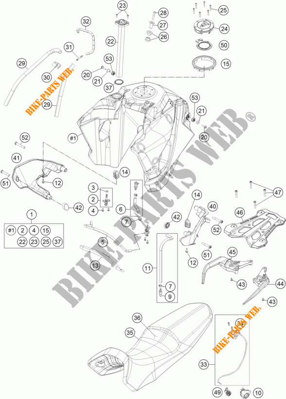 SERBATOIO / SELLA per KTM 1050 ADVENTURE ABS 2015