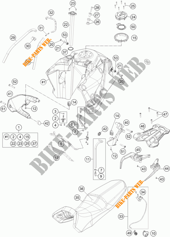 SERBATOIO / SELLA per KTM 1050 ADVENTURE ABS 2015