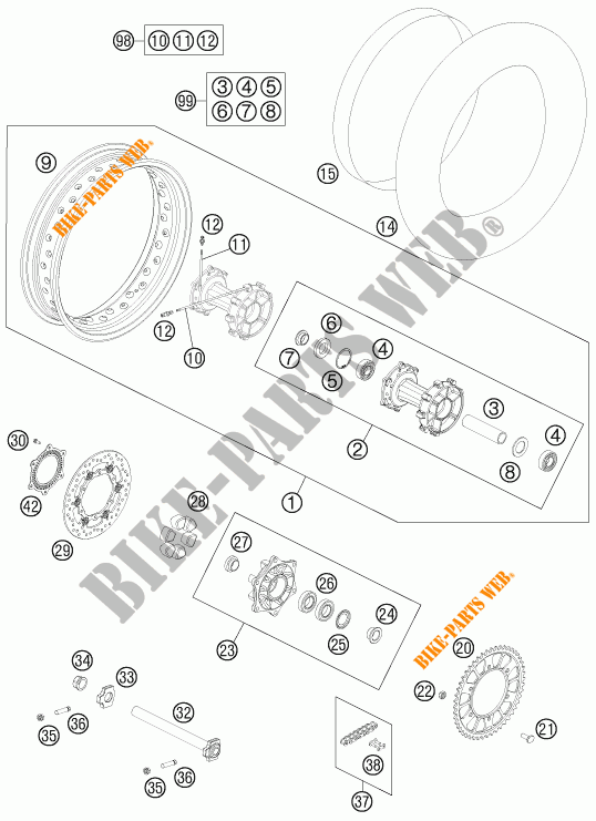 RUOTA POSTERIORE per KTM 990 ADVENTURE DAKAR EDITION 2011