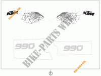 ADESIVI per KTM 990 ADVENTURE ORANGE ABS 2011