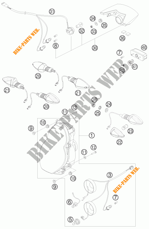 FARO / FANALE per KTM 990 ADVENTURE ORANGE ABS 2009