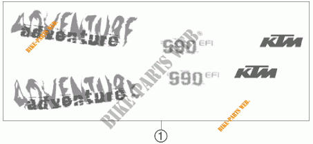 ADESIVI per KTM 990 ADVENTURE ORANGE ABS 2007