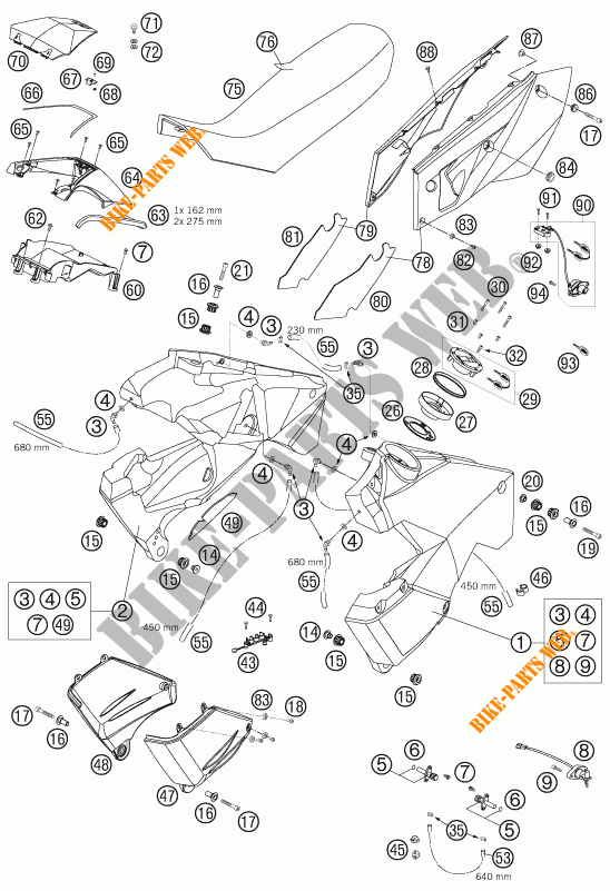 SERBATOIO / SELLA per KTM 990 ADVENTURE ORANGE ABS 2007