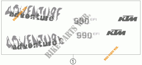 ADESIVI per KTM 990 ADVENTURE ORANGE ABS 2006