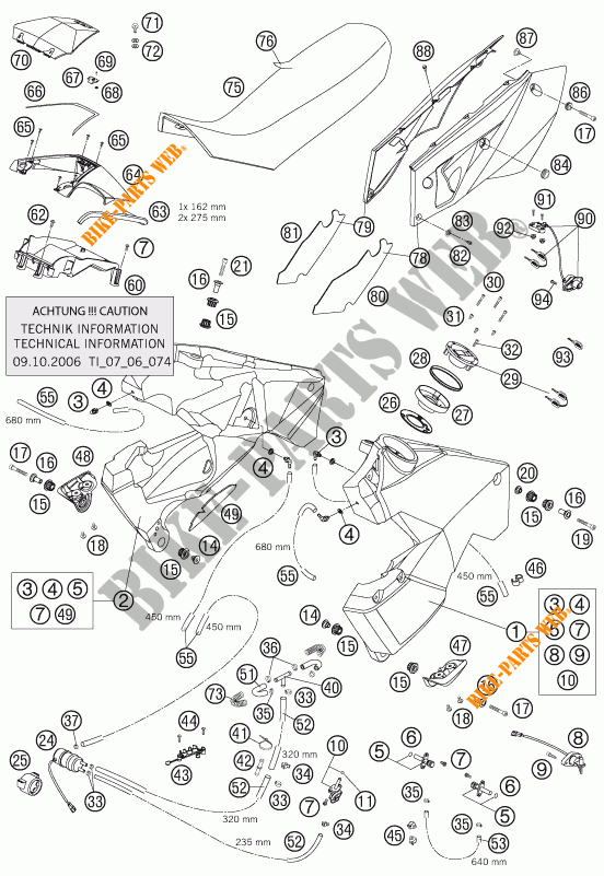 SERBATOIO / SELLA per KTM 950 ADVENTURE ORANGE 2005
