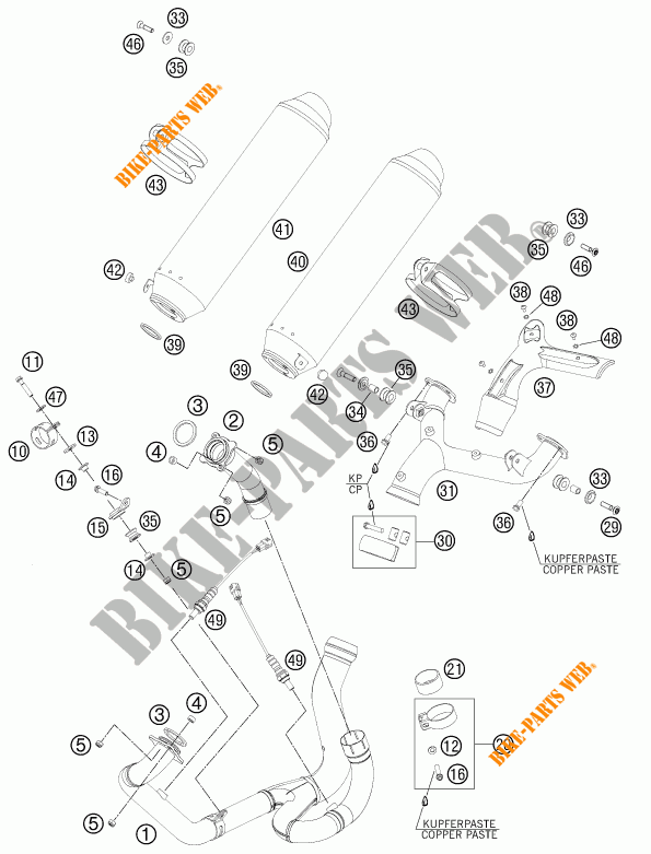 SCARICO per KTM 990 SM-T WHITE ABS SPECIAL EDITION 2012