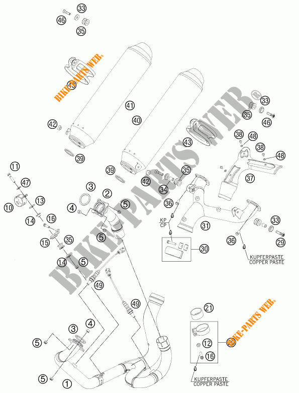 SCARICO per KTM 990 SUPERMOTO T ORANGE ABS 2011