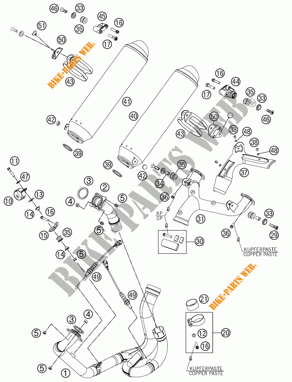 SCARICO per KTM 990 SUPERMOTO R 2011