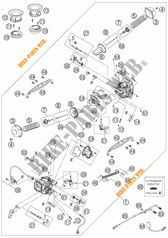 CARBURATORE per KTM 950 SUPERMOTO R 2008