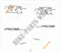 ADESIVI per KTM 1190 RC8 ORANGE 2009