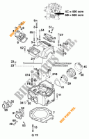 TESTA CILINDRO POSTERIORE per KTM 620 SC SUPER-MOTO 2000