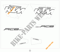 ADESIVI per KTM 1190 RC8 WHITE 2009