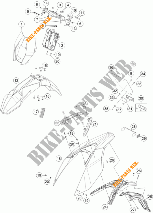 PLASTICHE per KTM 690 SMC R ABS 2016