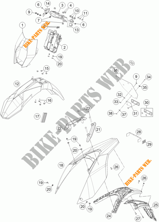 PLASTICHE per KTM 690 SMC R ABS 2015