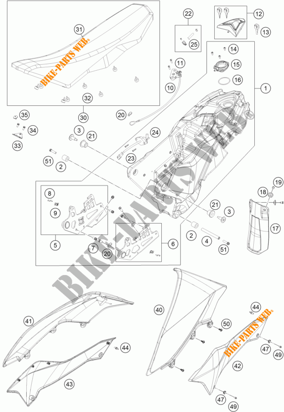 SERBATOIO / SELLA per KTM 690 SMC R 2012