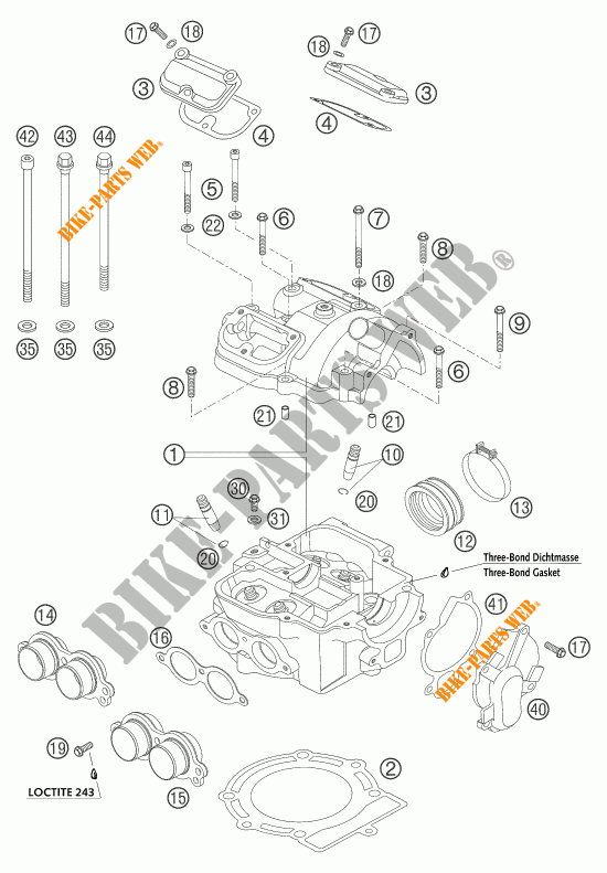 CILINDRO / TESTA per KTM 525 SX SUPERMOTO 2004