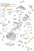 TESTA CILINDRO POSTERIORE per KTM 1190 RC8 R LIMITED EDITION AKRAPOVIC 2009