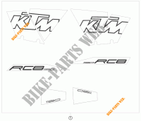 ADESIVI per KTM 1190 RC8 WHITE 2009