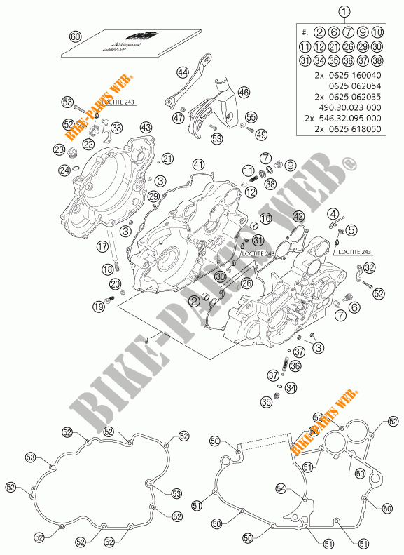 CARTER MOTORE per KTM 525 MXC-G RACING 2004