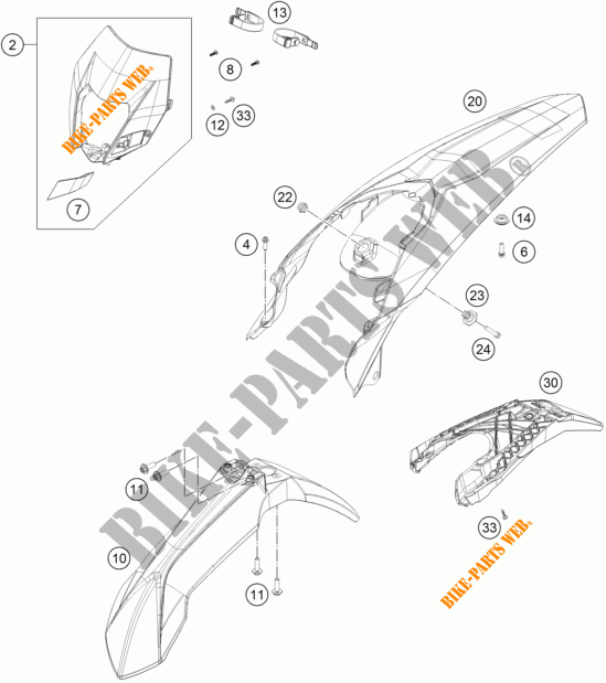PLASTICHE per KTM 500 XC-W 2016