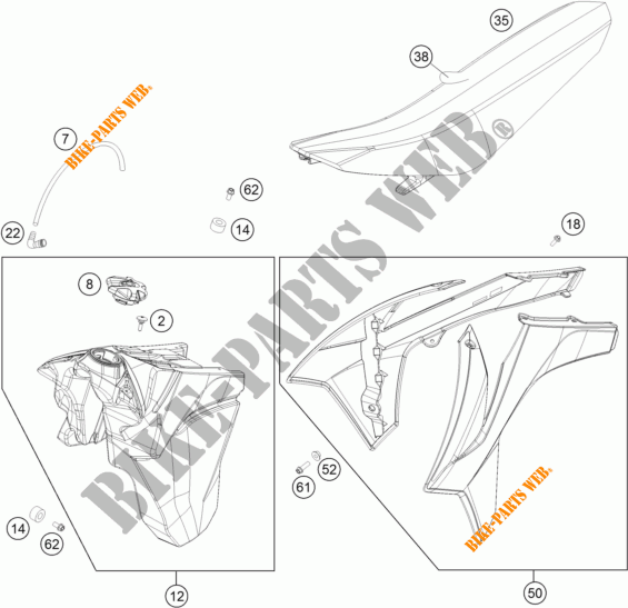 SERBATOIO / SELLA per KTM 500 XC-W 2015