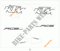 ADESIVI per KTM 1190 RC8 ORANGE 2008