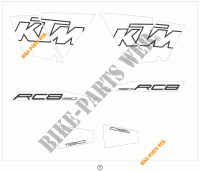 ADESIVI per KTM 1190 RC8 WHITE 2008
