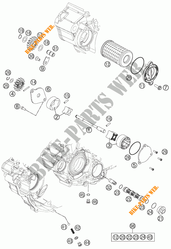 POMPA OLIO per KTM 250 XCF-W 2015