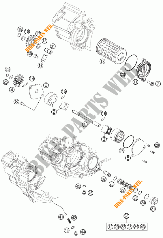 POMPA OLIO per KTM 250 XC-F 2015