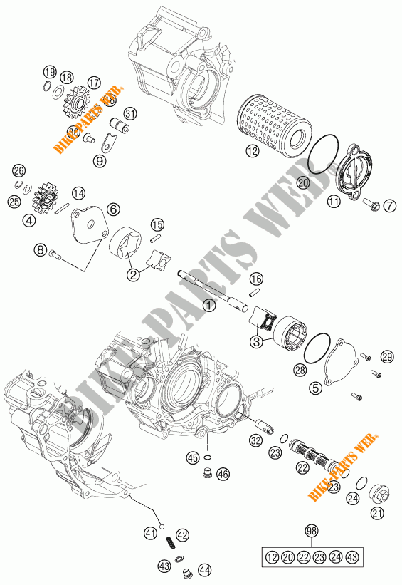 POMPA OLIO per KTM 250 XC-F 2014