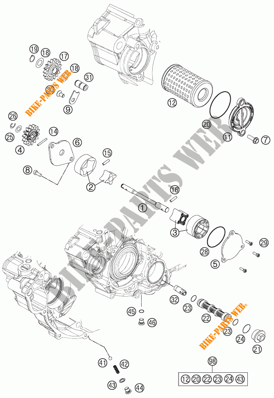 POMPA OLIO per KTM 250 XC-F 2013