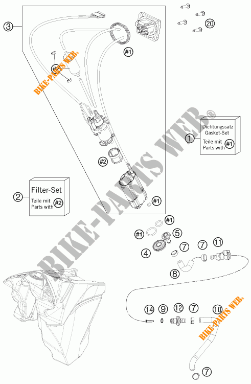 POMPA CARBURANTE per KTM 450 XC-W 2016
