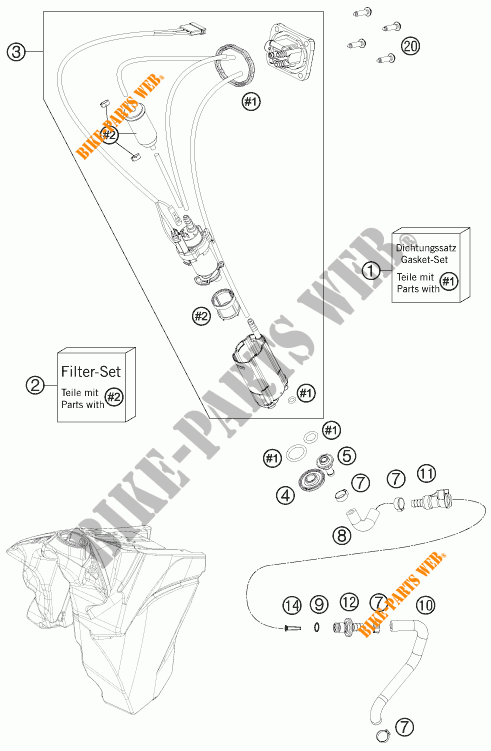 POMPA CARBURANTE per KTM 350 XCF-W SIX DAYS 2016