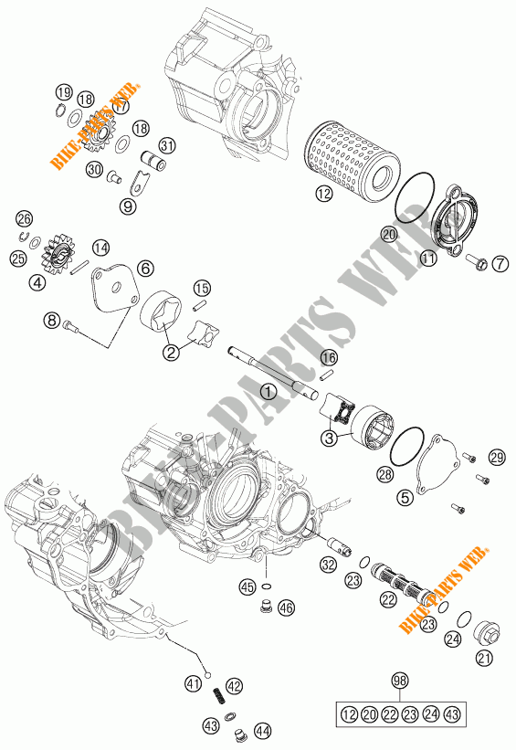 POMPA OLIO per KTM 350 XCF-W SIX DAYS 2016