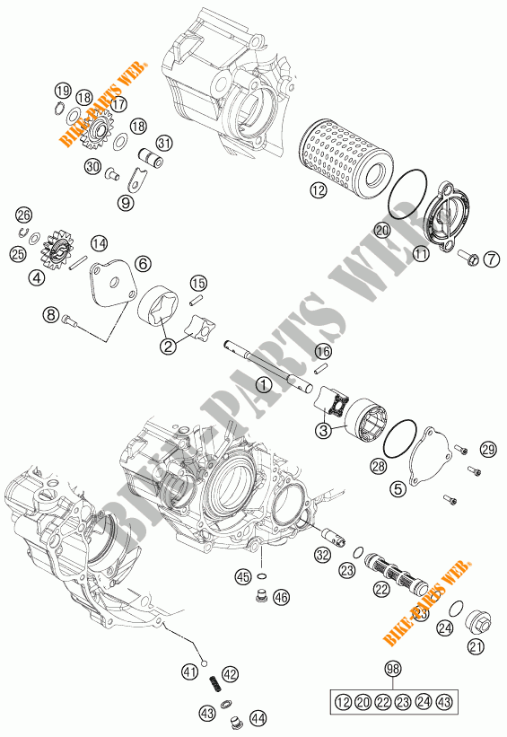 POMPA OLIO per KTM 350 XCF-W SIX DAYS 2015