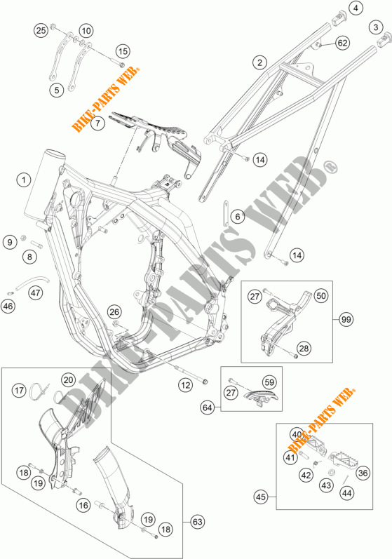 TELAIO per KTM 350 XCF-W SIX DAYS 2015