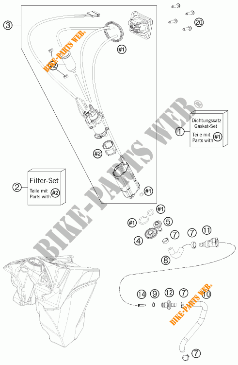 POMPA CARBURANTE per KTM 350 XCF-W 2015