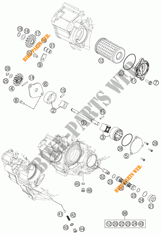 POMPA OLIO per KTM 350 XC-F 2015