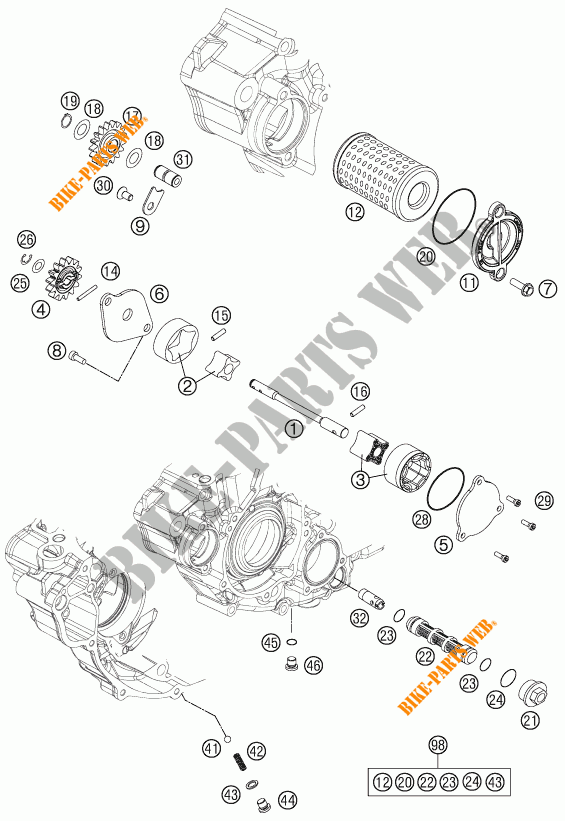 POMPA OLIO per KTM 350 XC-F 2014