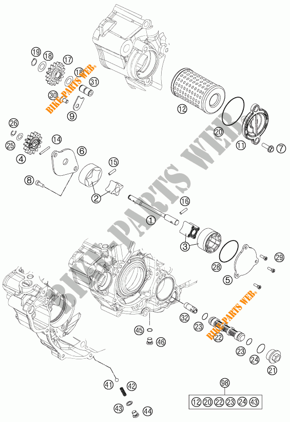 POMPA OLIO per KTM 350 XC-F 2013