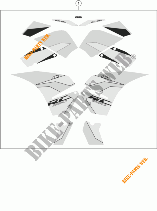 ADESIVI per KTM RC 390 BLACK 2018
