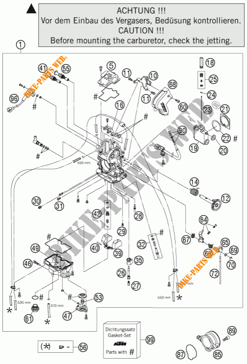 CARBURATORE per KTM 625 SXC 2004