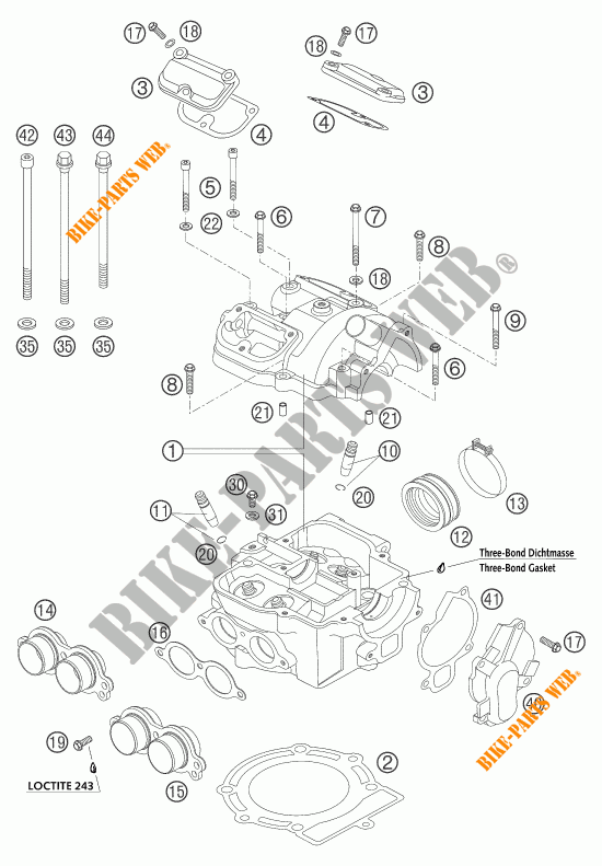 CILINDRO / TESTA per KTM 540 SXS RACING 2004