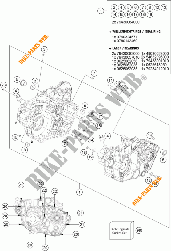 CARTER MOTORE per KTM 500 EXC-F 2018