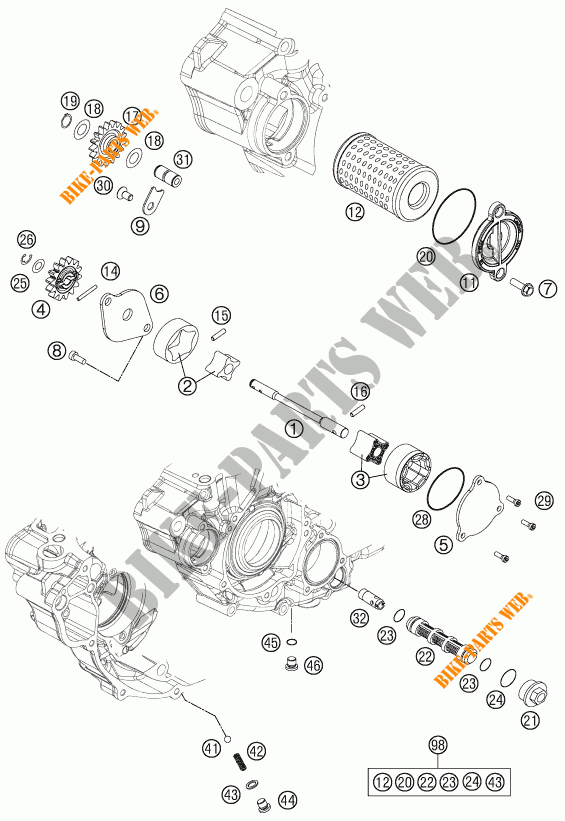 POMPA OLIO per KTM 250 EXC-F 2016