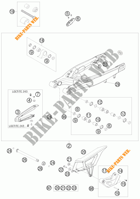 FORCELLONE per KTM 250 EXC-F 2008