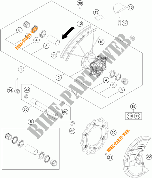 RUOTA ANTERIORE per KTM 125 EXC SIX-DAYS 2016