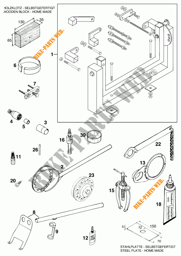 UTENSILI SPECIFICI (MOTORE) per KTM 400 SXC 2000